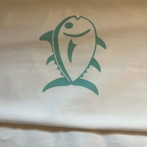 All cotton beachy teal shower curtain